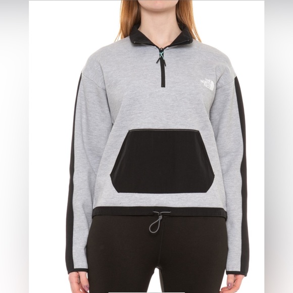 The North Face Tech Pullover Sweater - Zip Neck Size Color Light Grey Heather - Picture 2 of 6